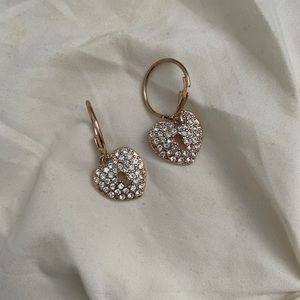 Rhinestone Heart Earrings